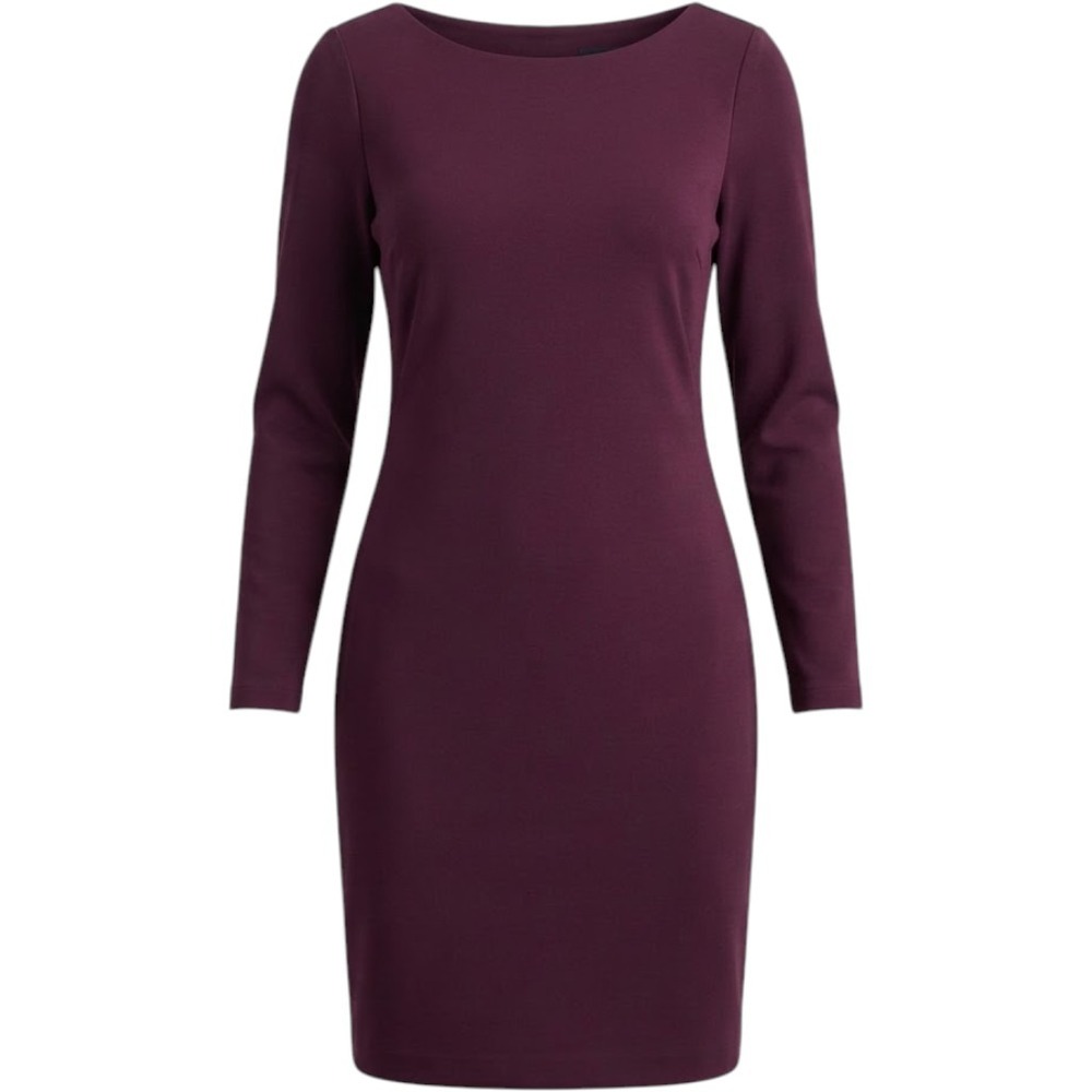 Talbots Petites Womens Plum Purple Long Sleeve Sheath Dress Size 8P Scoop Neck